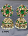 Polki Mehndi Jhumki Earring Sku 672 A4 rchiecreation
