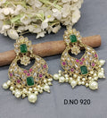 Polki Earring Mehndi Sku- 920 A2 rchiecreation