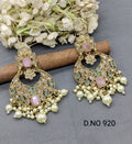 Polki Earring Mehndi Sku- 920 A2 rchiecreation
