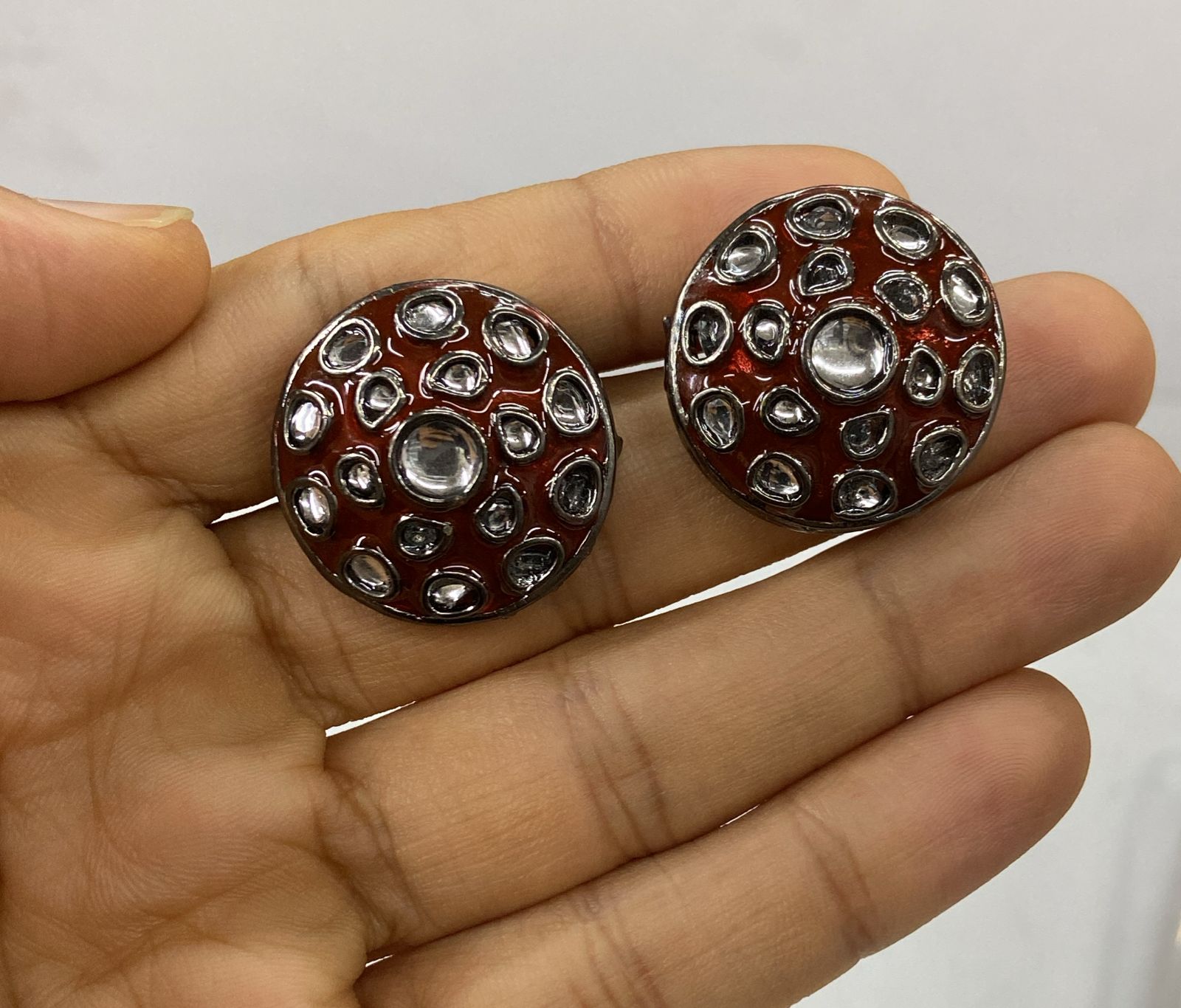 Victorian Kundan Top& Stud Earring Sku 2107 rchiecreation