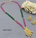 Antique Golden Long Necklace Mala Sku 15102 rchiecreation