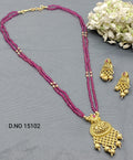 Antique Golden Long Necklace Mala Sku 15102 rchiecreation