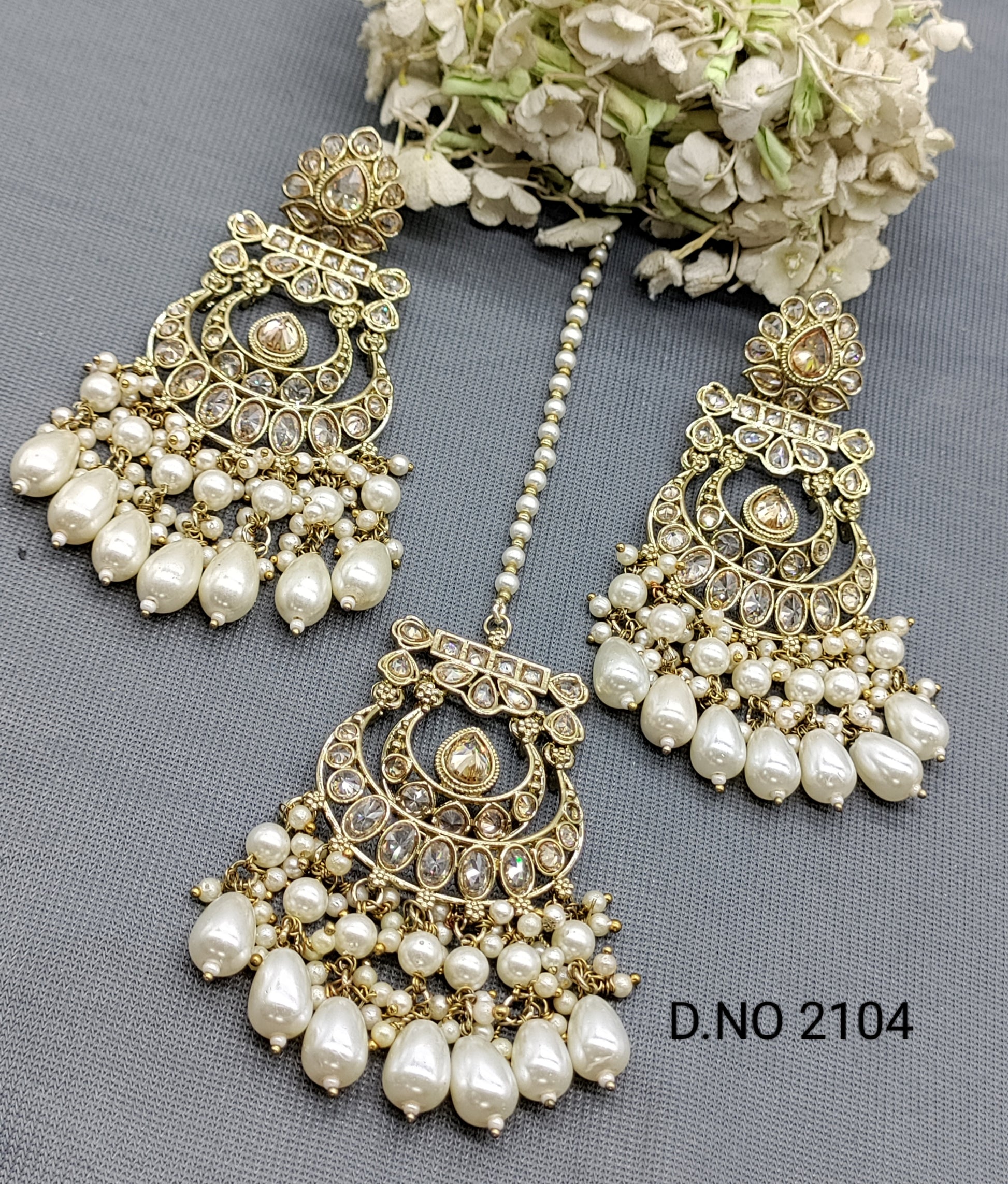 Polki Mehandi Earring & Tica Sku 2104 rchiecreation