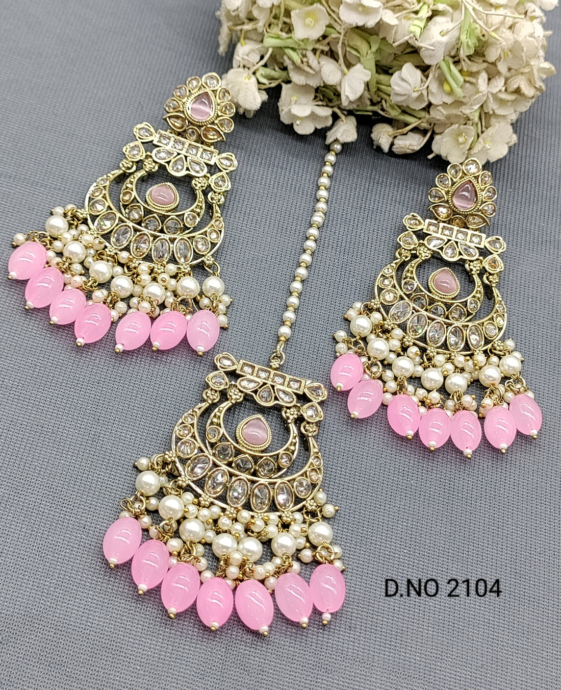 Polki Mehandi Earring & Tica Sku 2104 rchiecreation