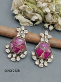 Moissanite Mehandi Earring Sku 2128 rchiecreation