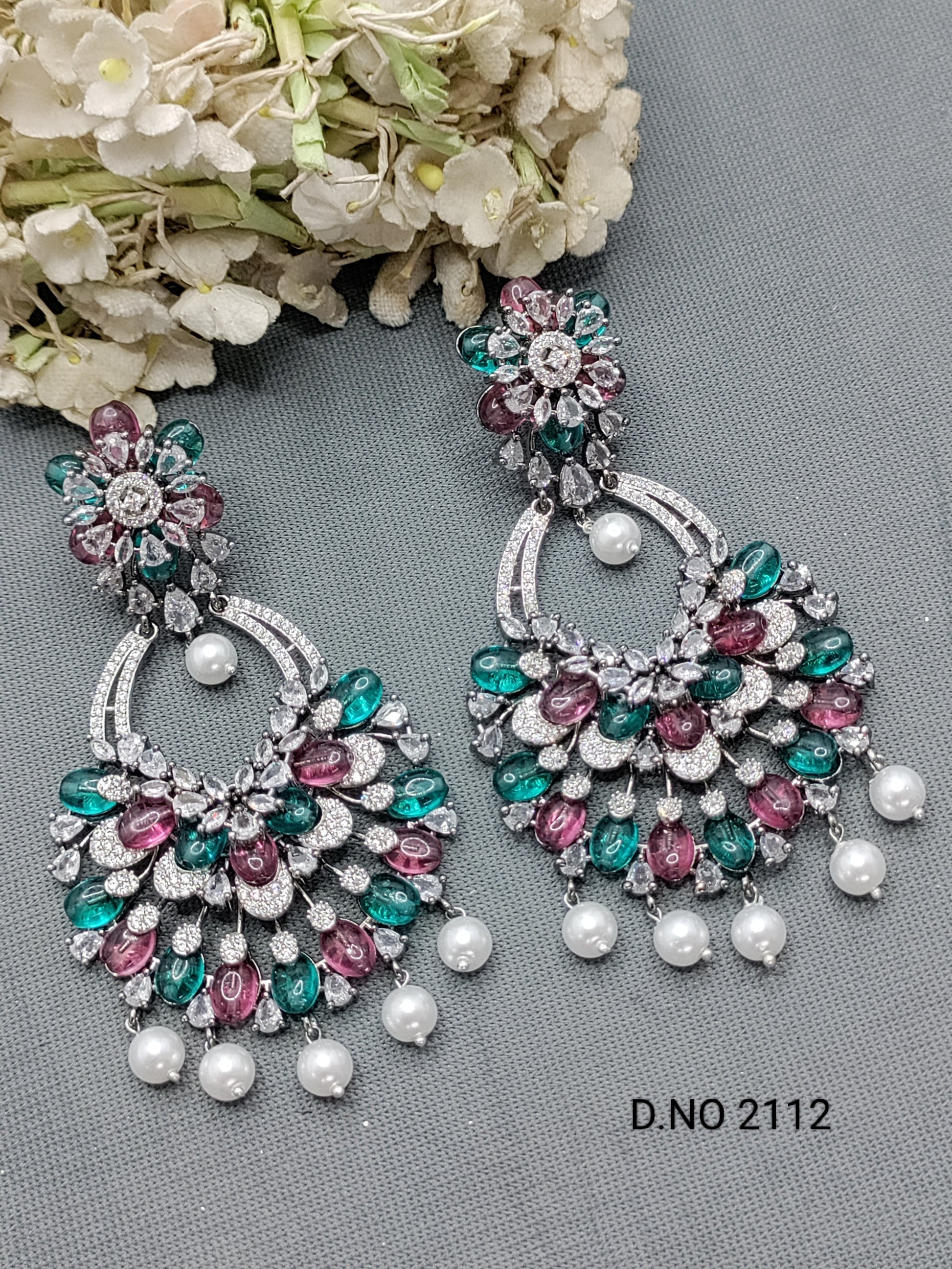 Cz Ad Victorian Earrings Sku 2112 rchiecreation