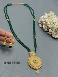 Antique Golden Mala Necklace Sku 15101 rchiecreation