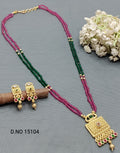 Antique Golden Mala Necklace Sku 15104 rchiecreation