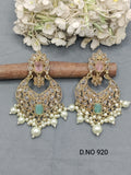 Polki Earring Mehndi Sku- 920 A2 rchiecreation