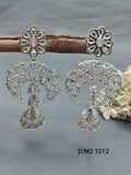Polki Rodium Earring Sku -1012 rchiecreation