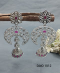 Polki Rodium Earring Sku -1012 rchiecreation
