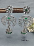 Polki Rodium Earring Sku -1012 rchiecreation
