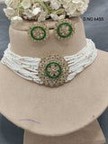 Polki Mehandi Pearl Choker Set Sku 6455 B1 rchiecreation