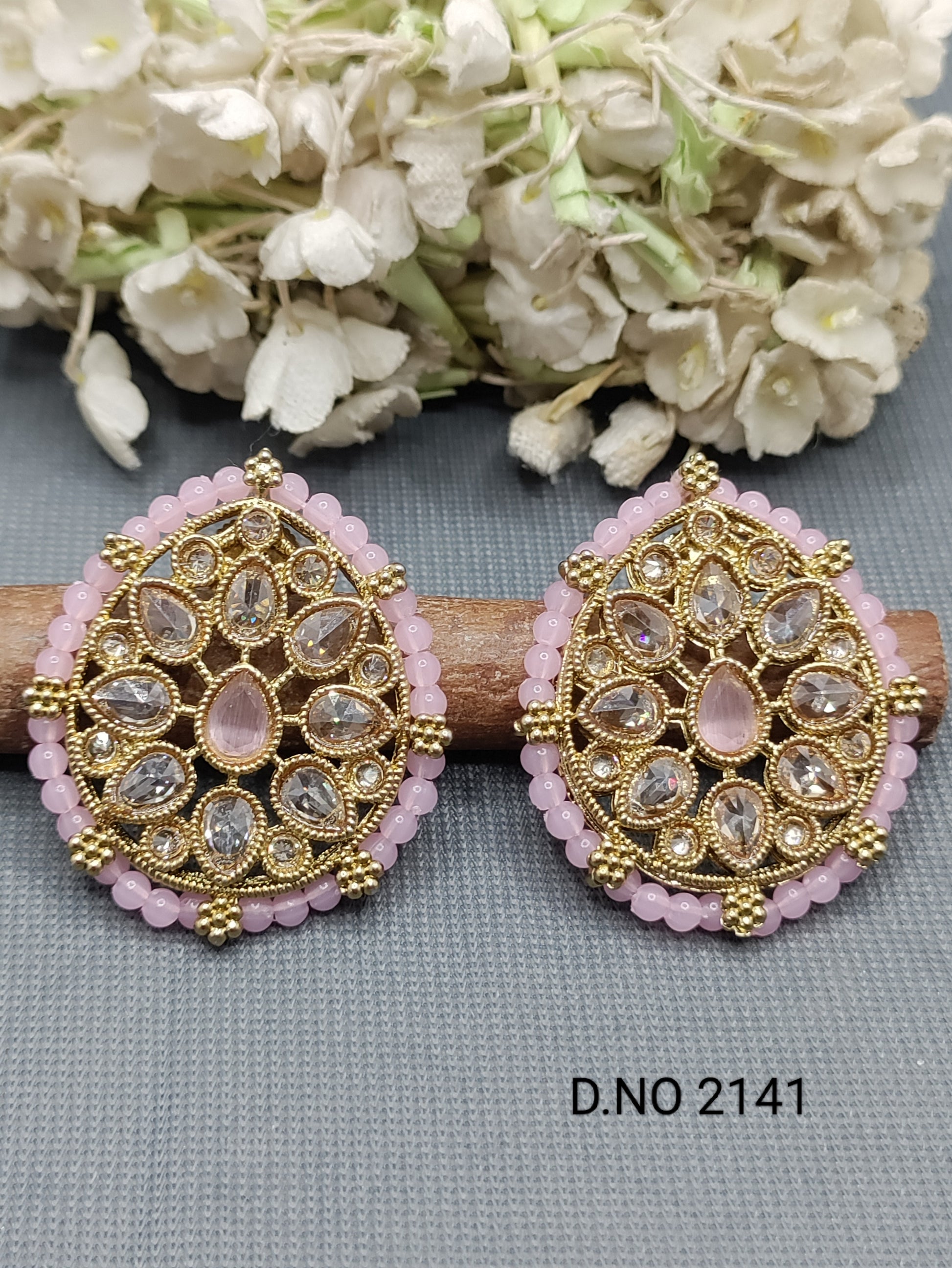 Polki Mehandi top & Stud Earring Sku 2141 rchiecreation
