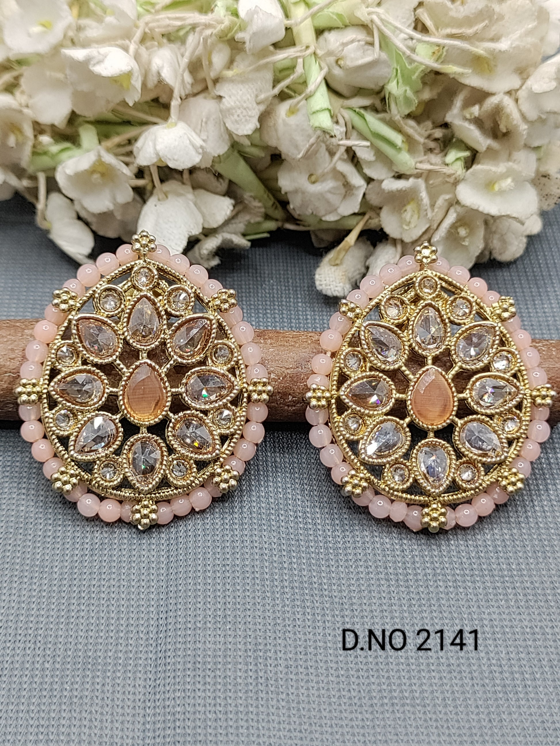 Polki Mehandi top & Stud Earring Sku 2141 rchiecreation