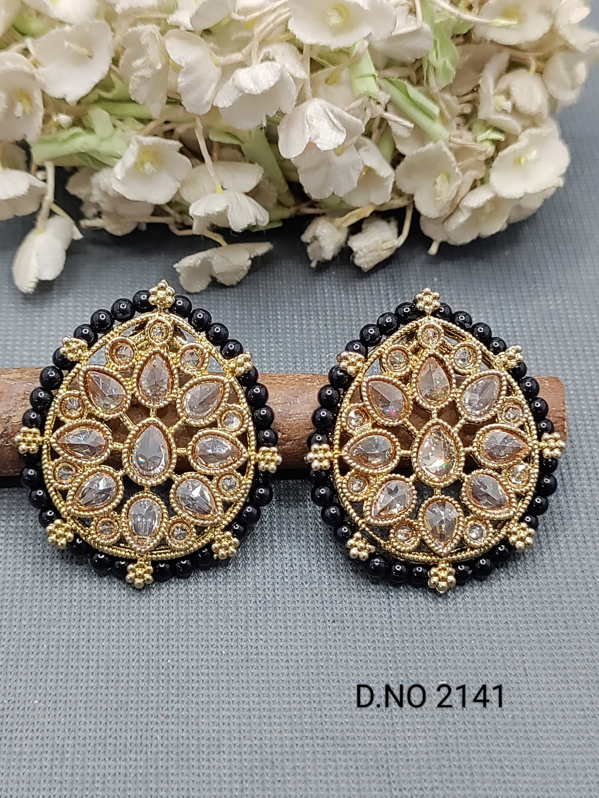 Polki Mehandi top & Stud Earring Sku 2141 rchiecreation