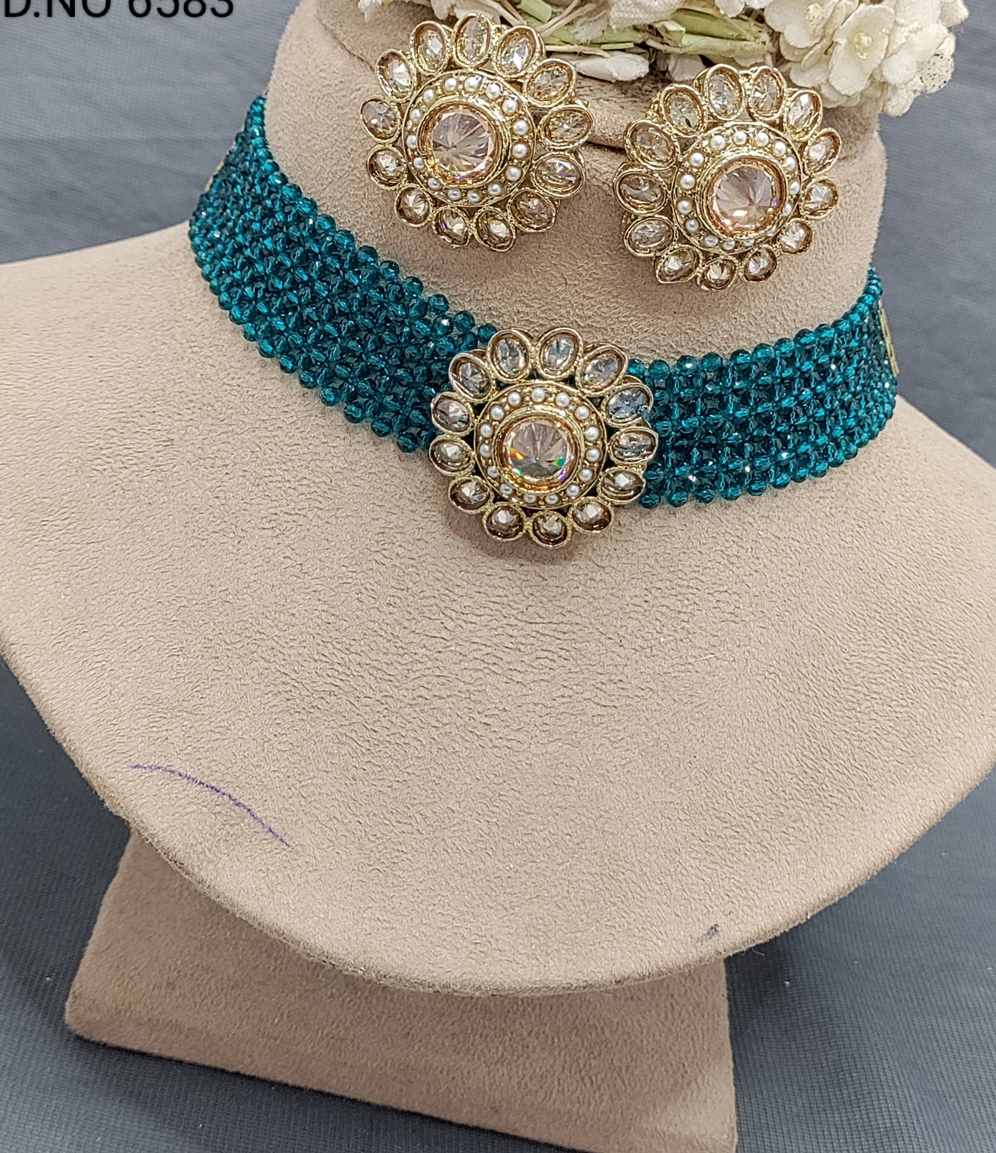 Polki Mehandi chokar Necklace Sku 6583 rchiecreation