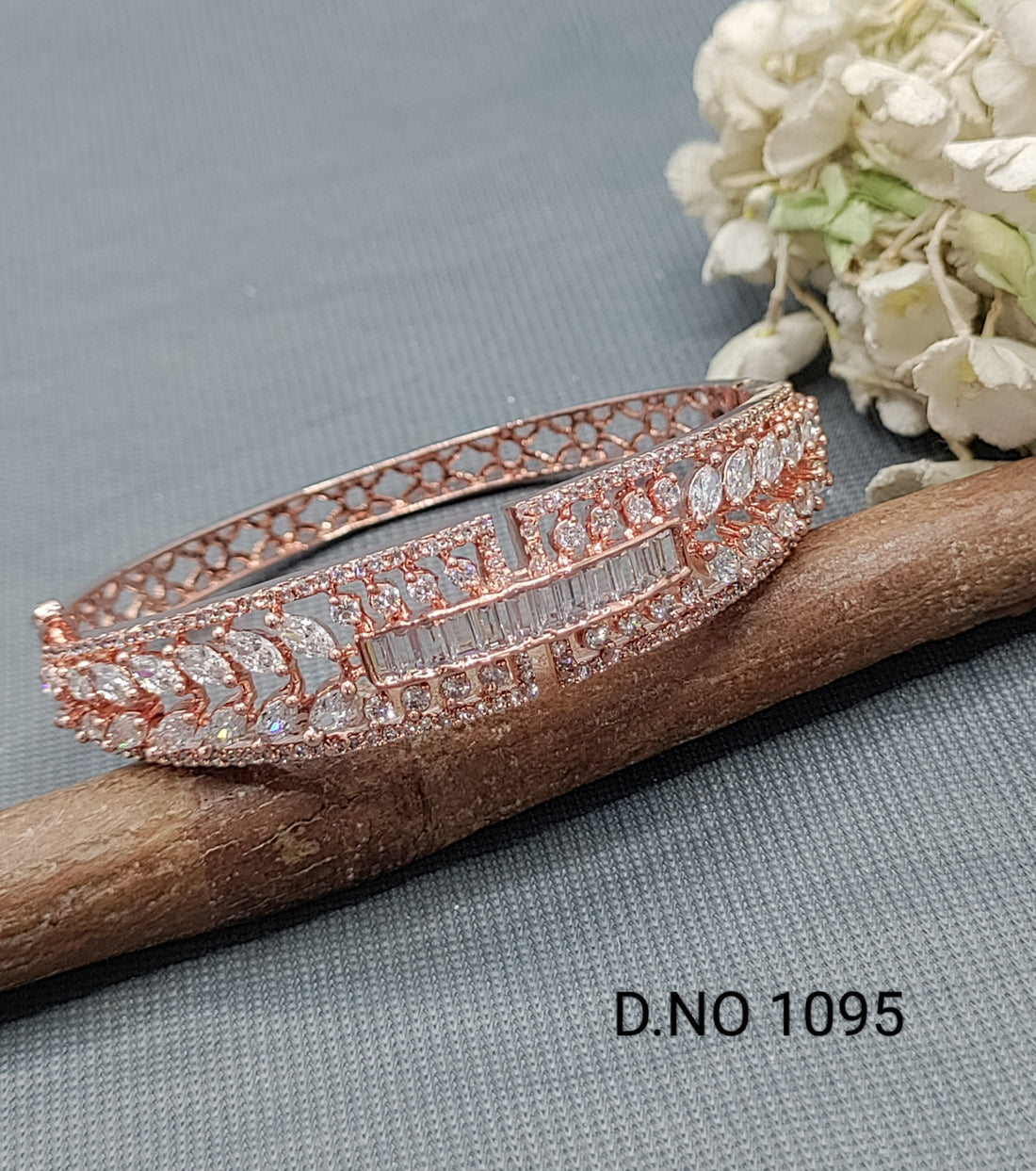 Cz Ad Rose Gold Openable kada Sku 1095 rchiecreation