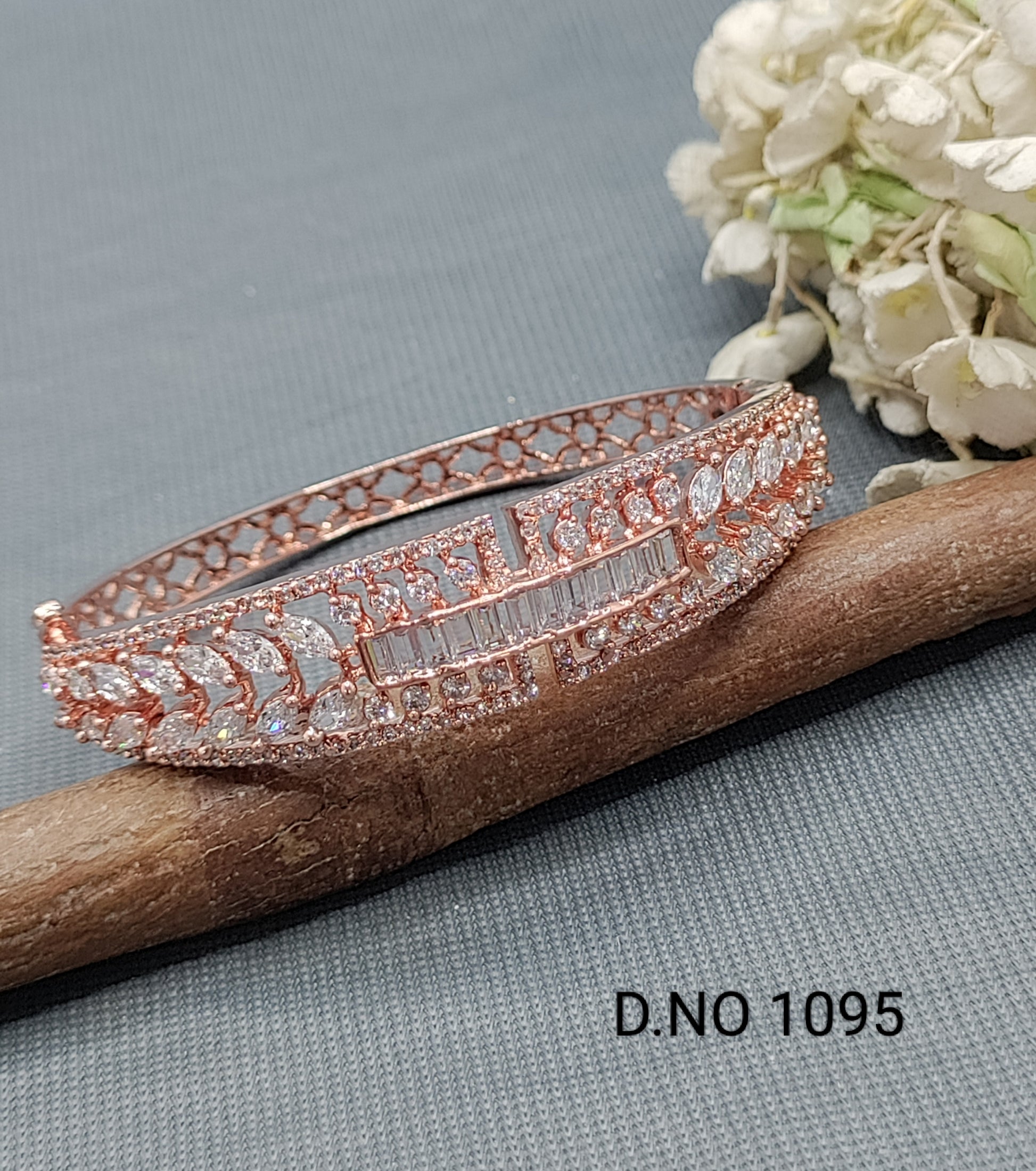 Cz Ad Rose Gold Openable kada Sku 1095 rchiecreation
