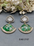 Moissanite Mehandi Earring Sku 2157 rchiecreation