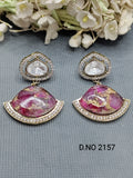 Moissanite Mehandi Earring Sku 2157 rchiecreation