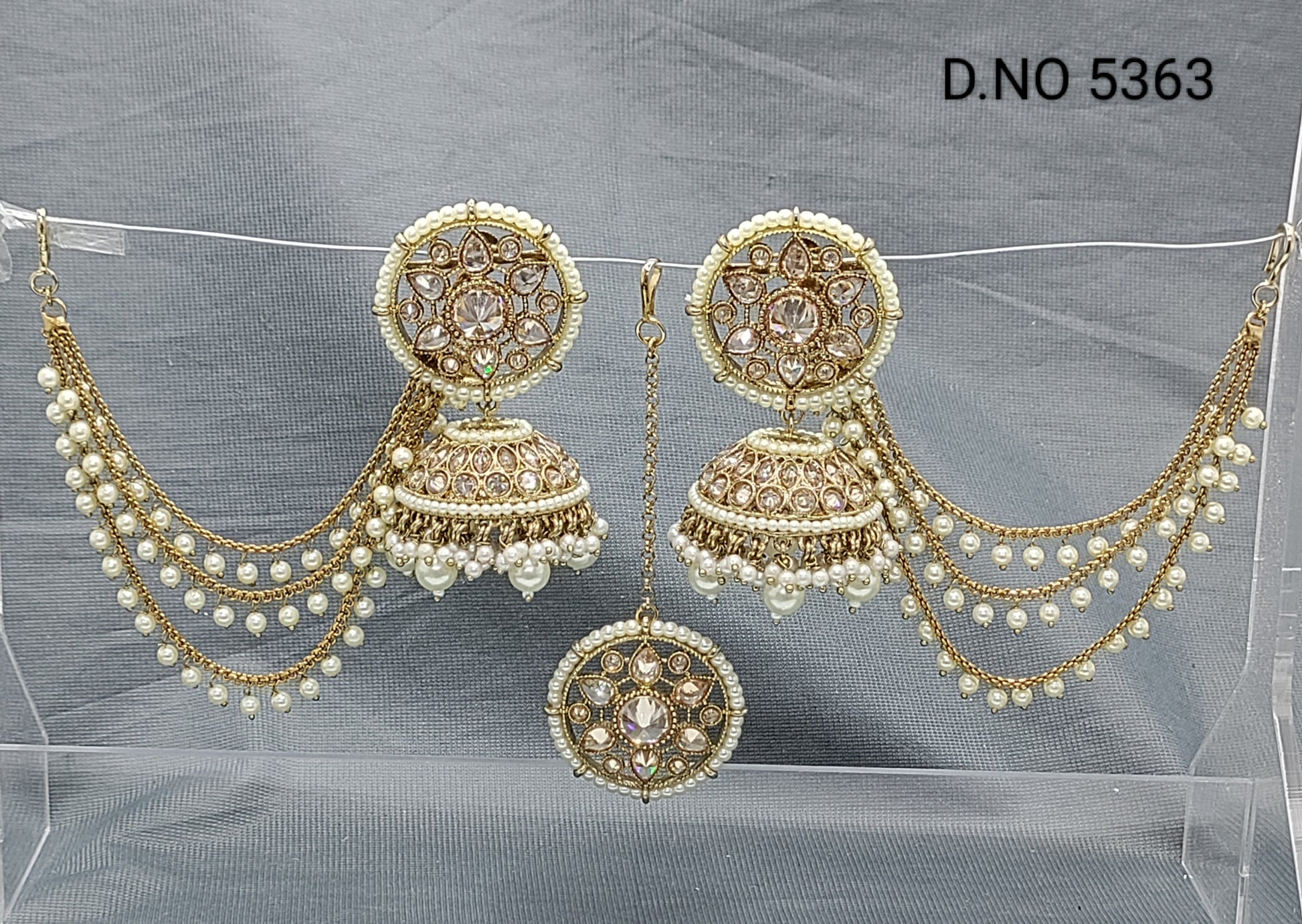 Mehndi Polki Jhumki Earring-Tica Sku -5363 A4 rchiecreation
