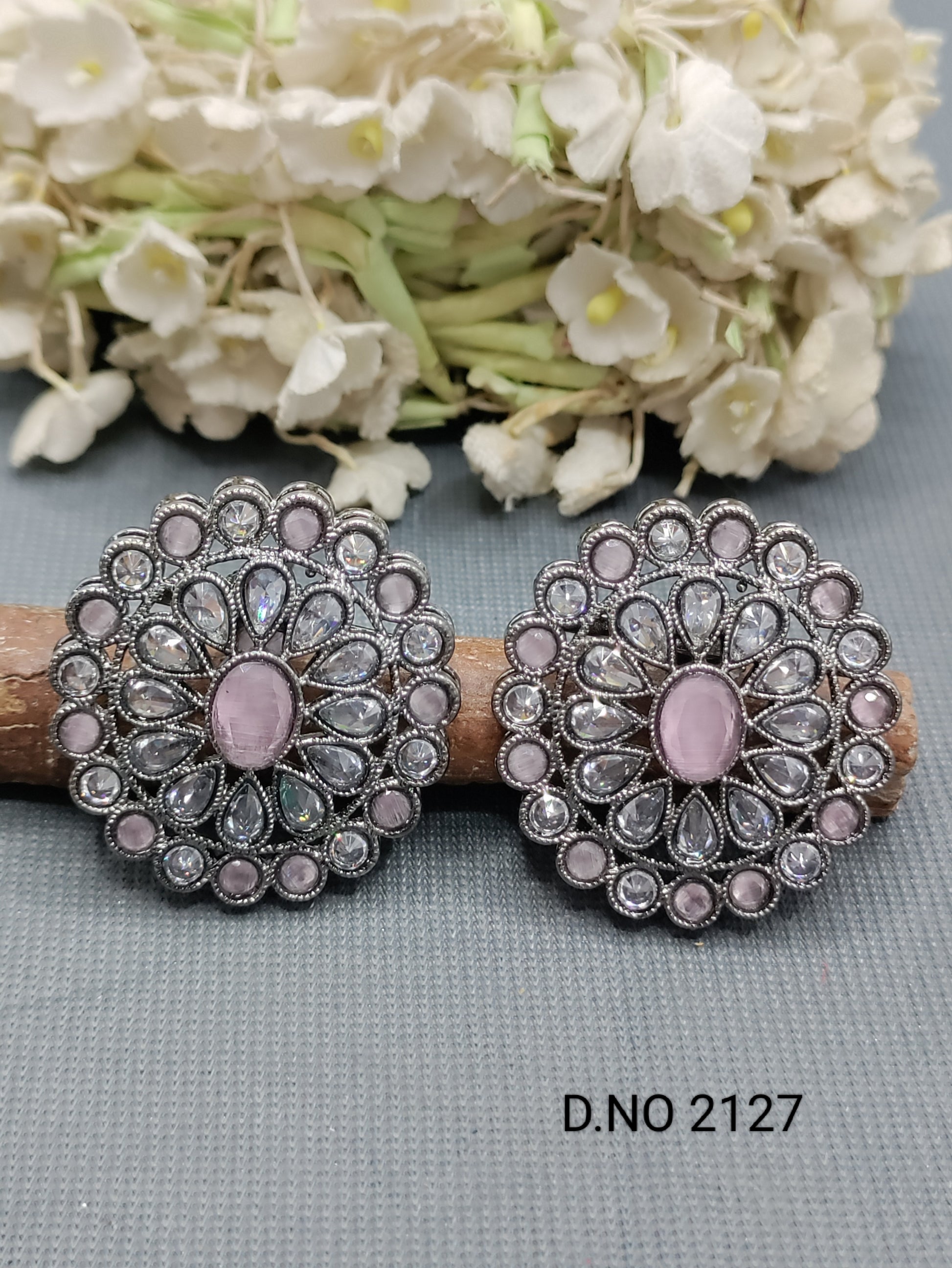 Polki Victorian Tops & Stud Earring Sku 2127 rchiecreation