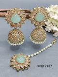 Polki Mehandi Earring & Tica Sku 2137 rchiecreation
