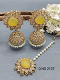 Polki Mehandi Earring & Tica Sku 2137 rchiecreation