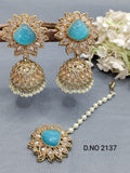 Polki Mehandi Earring & Tica Sku 2137 rchiecreation