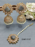 Polki Mehandi Earring & Tica Sku 2137 rchiecreation