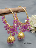 Golden Hoop Bali Jhumki Earring Sku 2166 rchiecreation