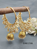Golden Hoop Bali Jhumki Earring Sku 2166 rchiecreation