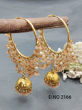 Golden Hoop Bali Jhumki Earring Sku 2166 rchiecreation