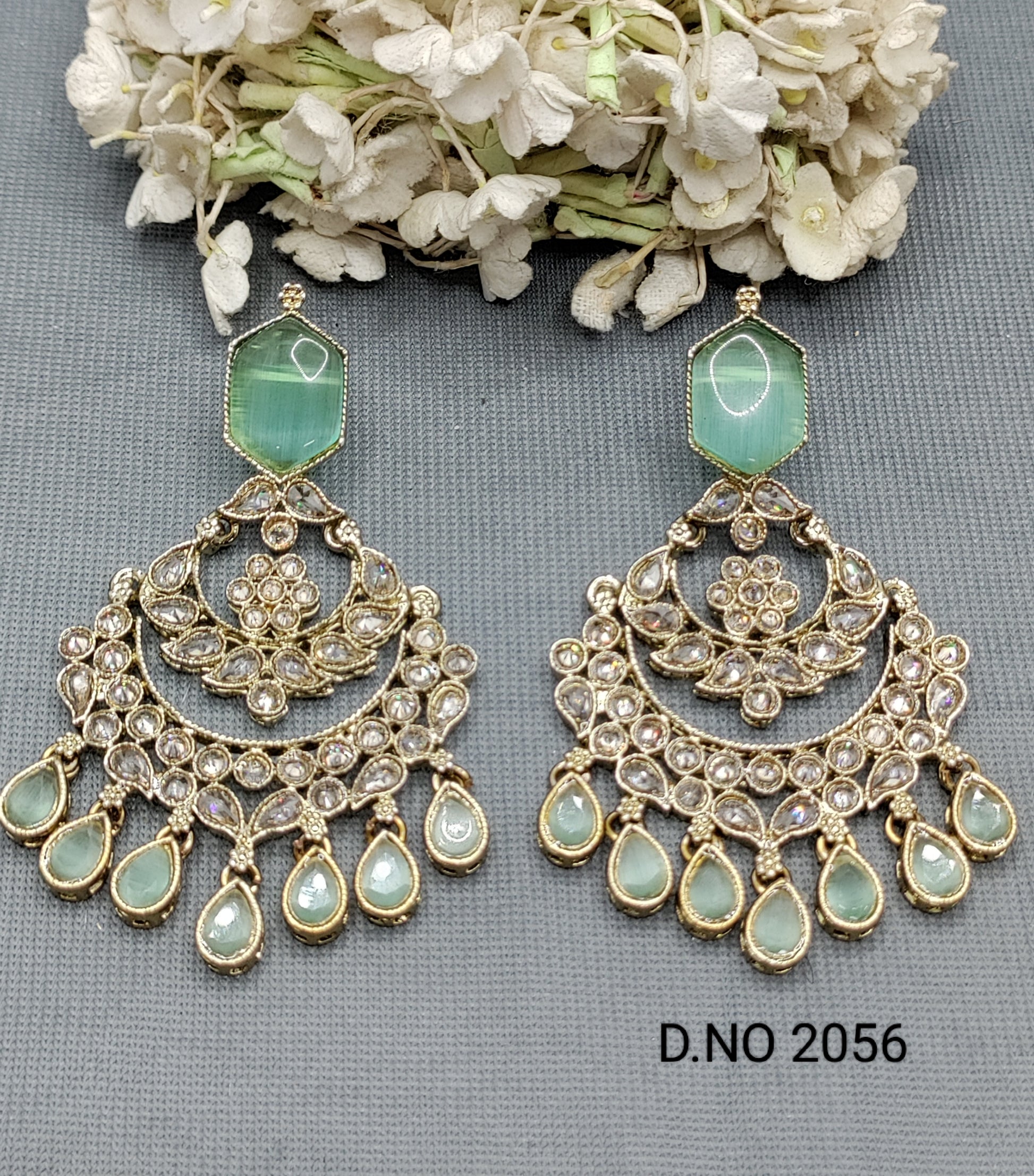 Polki Mehandi Earring Sku -2056 A2 rchiecreation