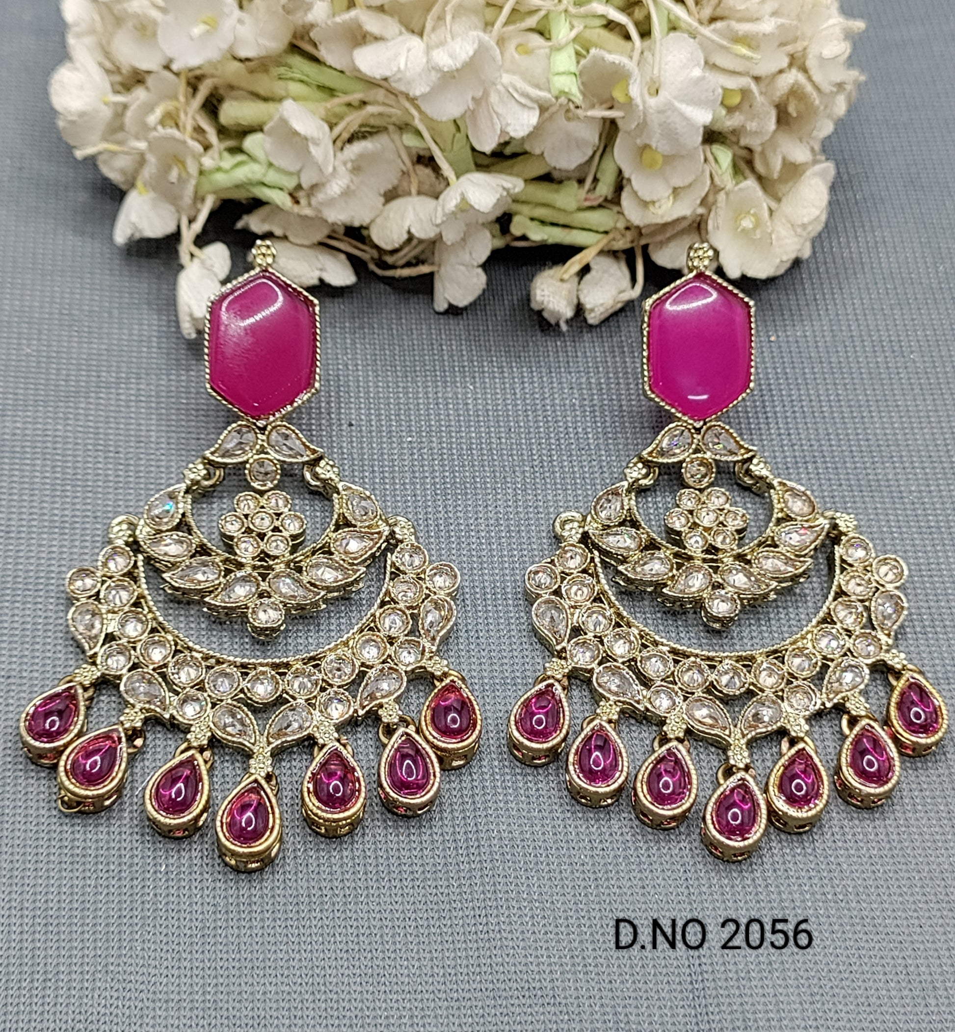 Polki Mehandi Earring Sku -2056 A2 rchiecreation