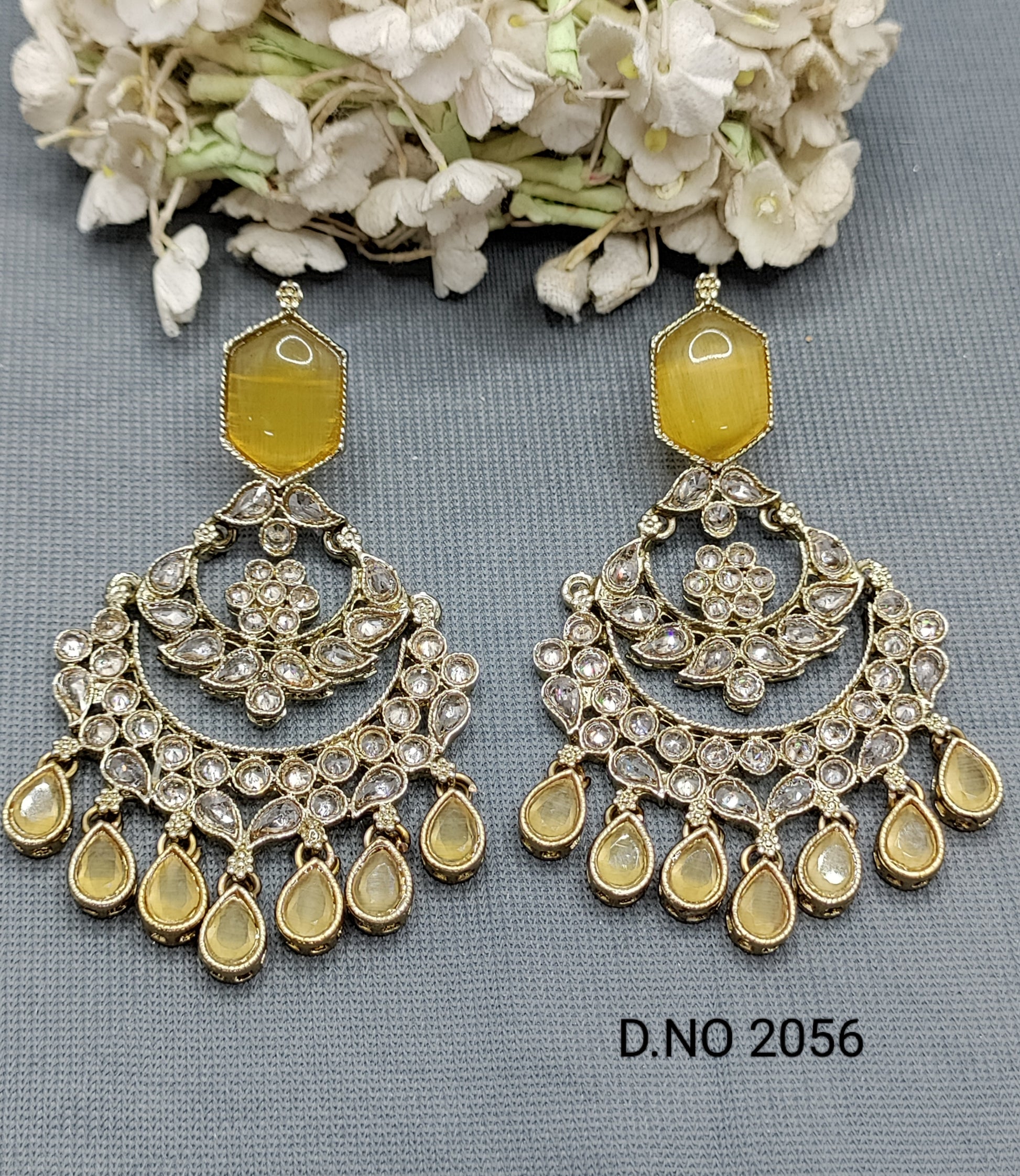 Polki Mehandi Earring Sku -2056 A2 rchiecreation