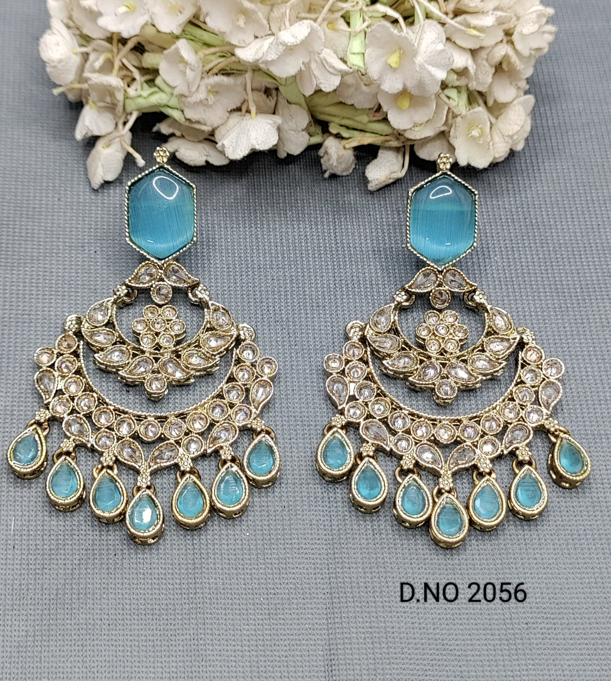 Polki Mehandi Earring Sku -2056 A2 rchiecreation