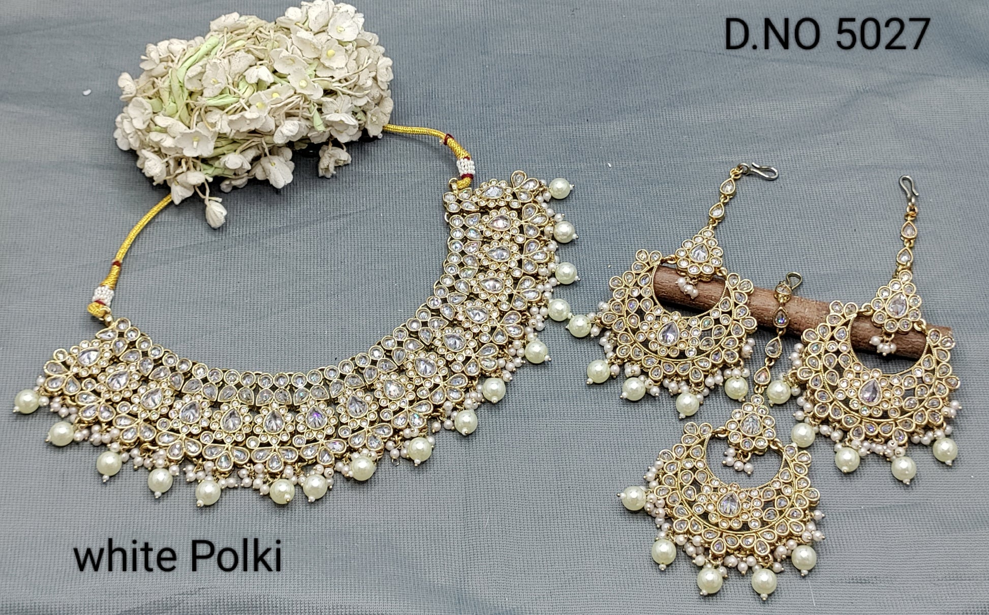 Polki  Necklace Mehndi Set Sku 5027 B2 rchiecreation