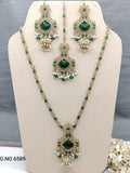 Polki Mehandi long Necklace Set Sku 6589 rchiecreation