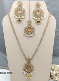 Polki Mehandi long Necklace Set Sku 6589 rchiecreation