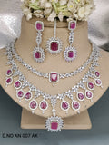 Cz Ad Rodium Necklace Set Sku AN 007 AK rchiecreation