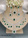 Cz Ad Rodium Necklace Set Sku AN 007 AK rchiecreation