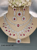 Cz Ad Rodium Necklace Set Sku AN 007 AK rchiecreation