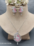 Cz Ad Rodium Pendant & Earring Sku AN 016 BA rchiecreation