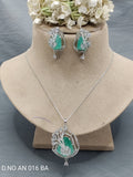 Cz Ad Rodium Pendant & Earring Sku AN 016 BA rchiecreation