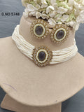 Polki Choker Mehandi Necklace Set Sku 5748 B1 rchiecreation