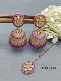 Polki Mehandi Earring & Tica Sku 2133 rchiecreation