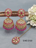 Polki Mehandi Earring & Tica Sku 2133 rchiecreation