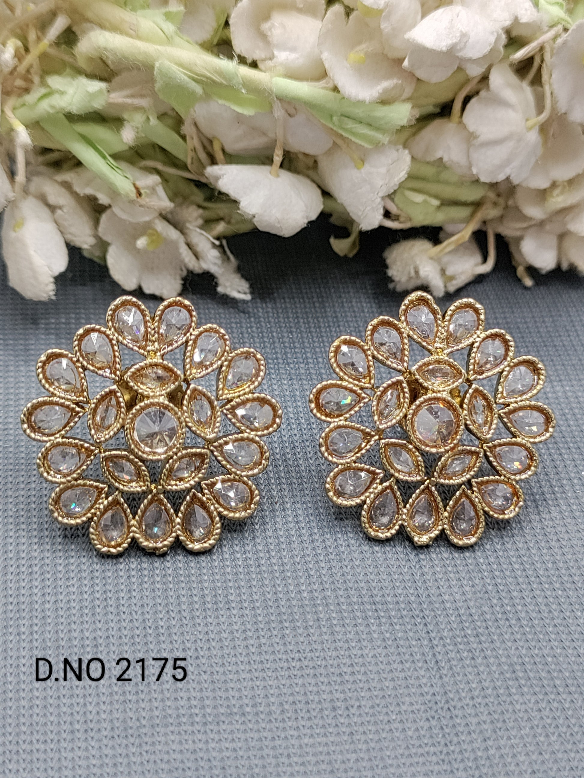 Polki Mehandi Tops & Stud Earrings Sku 2175 rchiecreation